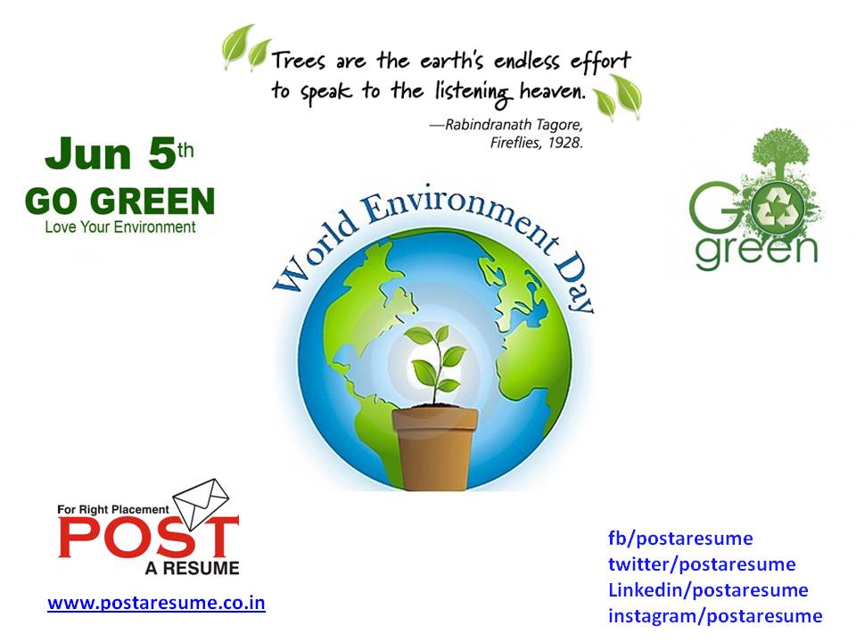 World Environment Day, Post a resume, jobs in ahmedabad, vipul m mali, hr consultant in ahmedabad, placement firm in Ahmedabad, recruitment firm in ahmedabad
