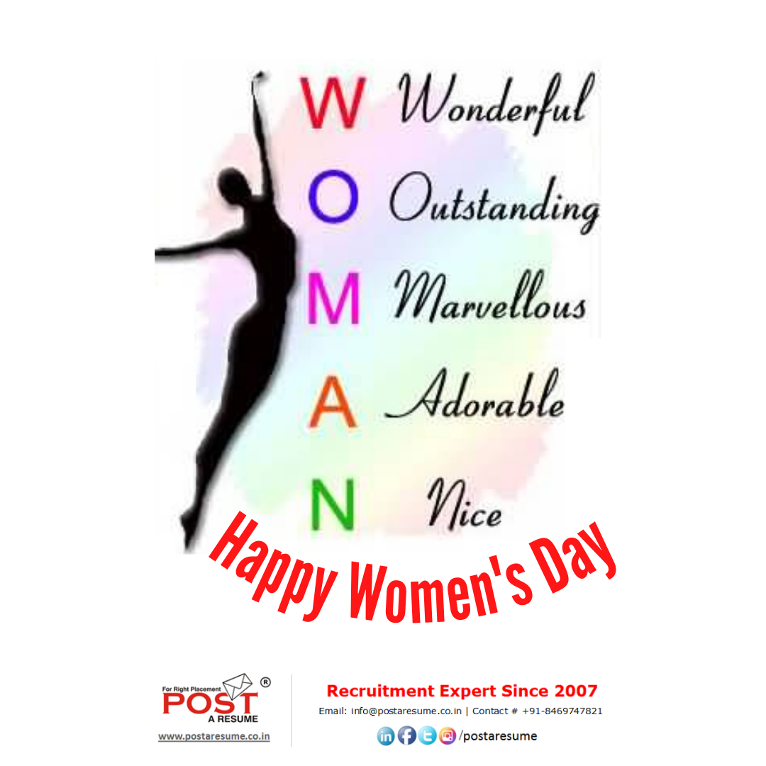 Happy Womens Day wished from POST A RESUME
