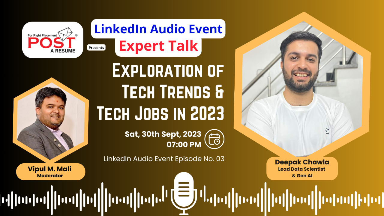 Expert Talk Live Audio Show with Deepak Chawla on Tech Job in 2023 