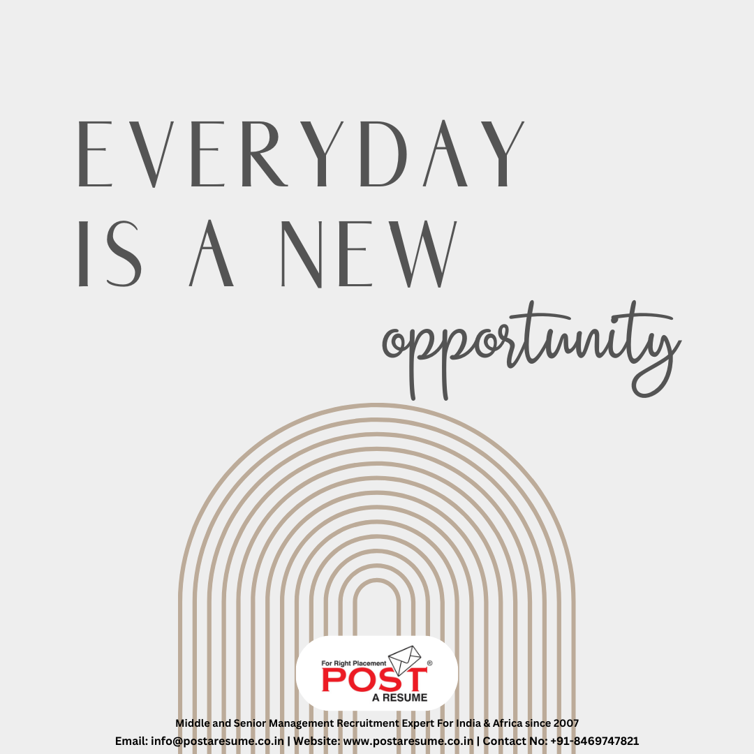 Everyday is a new Opportunity, vipul m mali, vipul the wonderful, post a resume job placement consultancy
