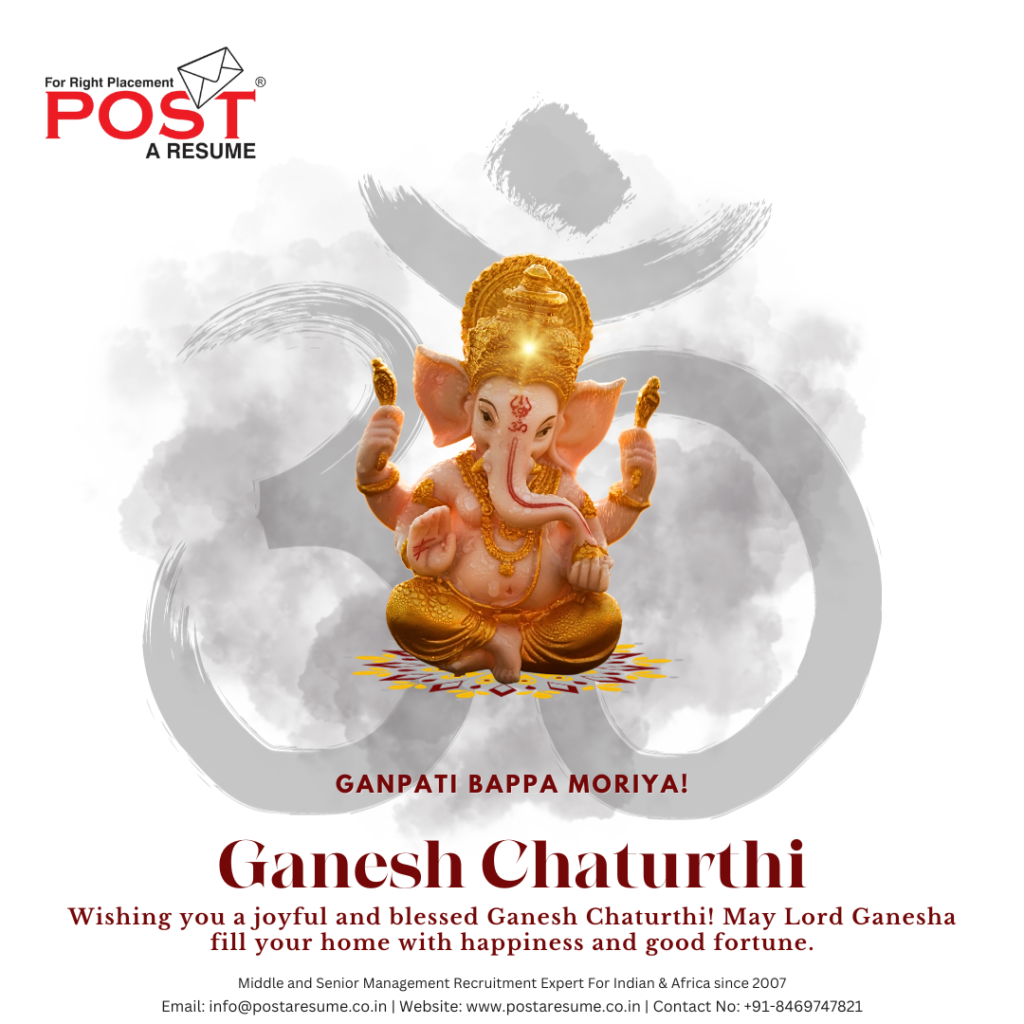 Ganpati Bappa Morya Sending My Heartfelt Wishes On This Joyous Ganesh Chaturthi Post A Resume 0123