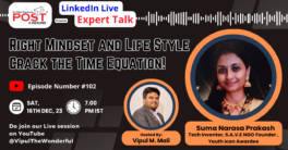 Unveiling the Secrets to Success: Join Suma Narasa Prakash's Live Session on Decoding the Right Mindset and Lifestyle!"