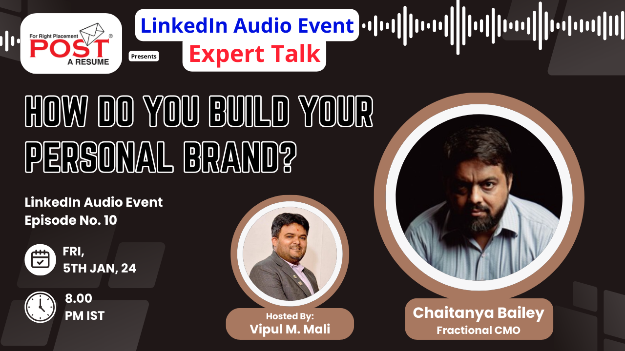Expert Talk with Chaitanya Bailey on How do you build your personal brand?
