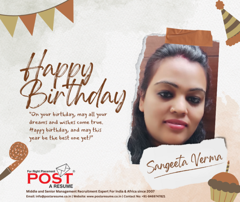 Wish You Happy Birthday Sangeeta Verma | POST A RESUME