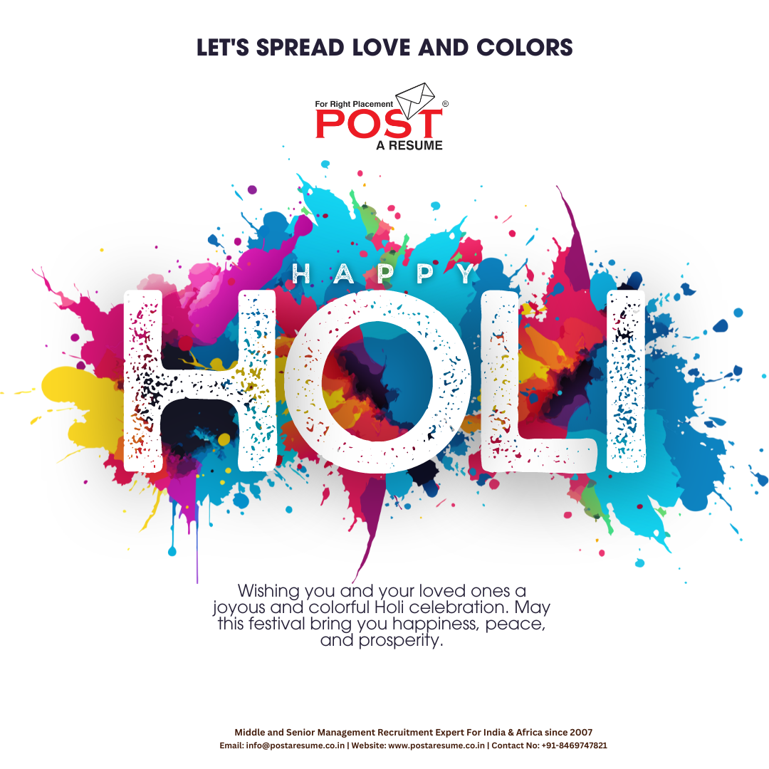 Wishing you and your loved ones a vibrant and joyous Holi! 