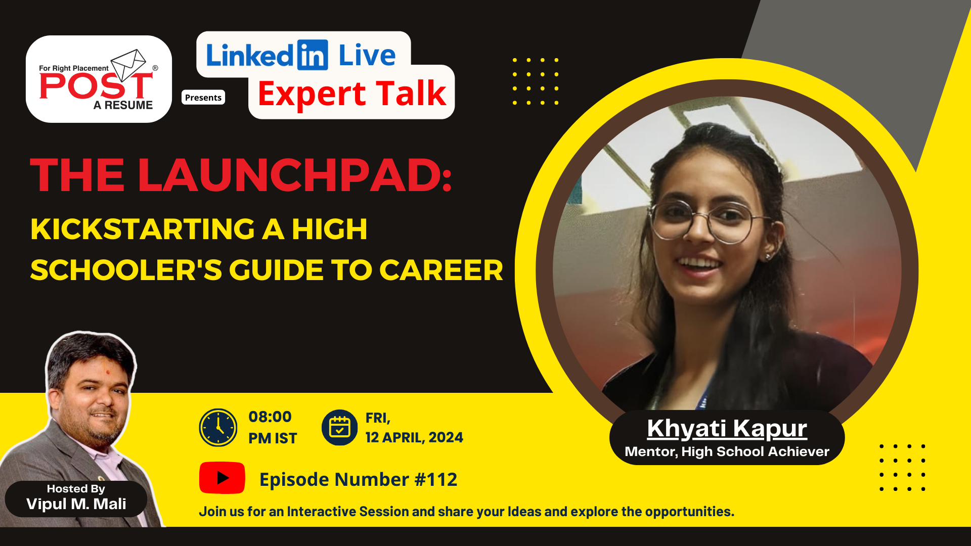 Expert Talk Ep. 116 with Khyati Kapur on The Launchpad: Kickstarting A High Schooler's Guide To Career