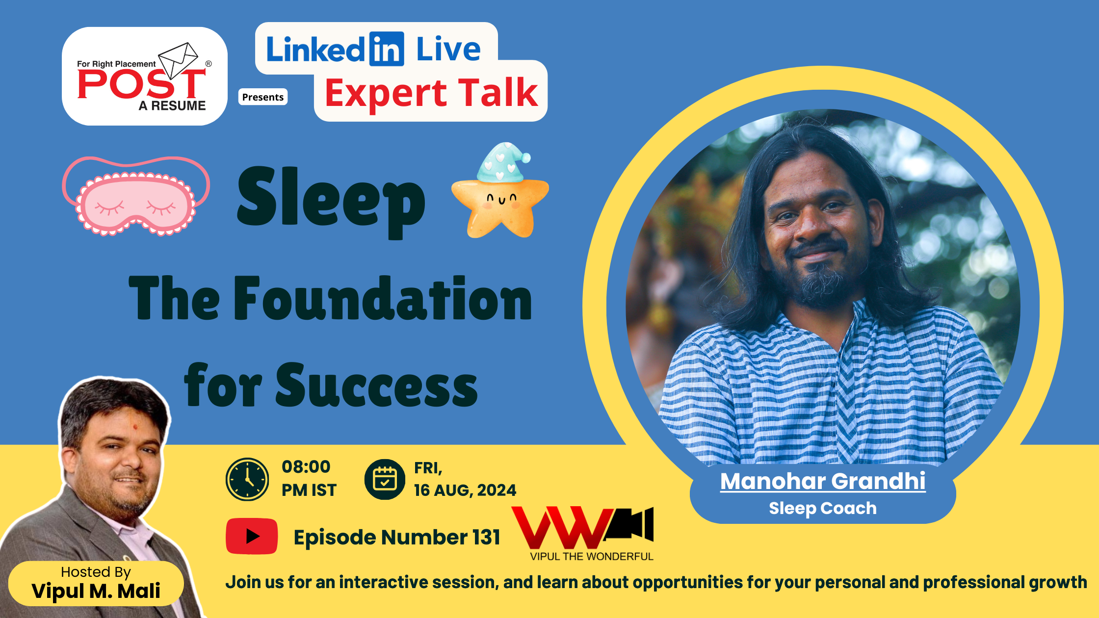 Expert Talk Ep. 131 with Manohar Grandhi on Sleep the foundation for success