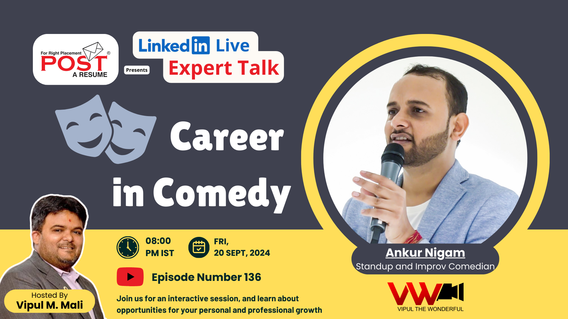 Expert Talk Ep. 136 with Ankur Nigam on Career in Comedy