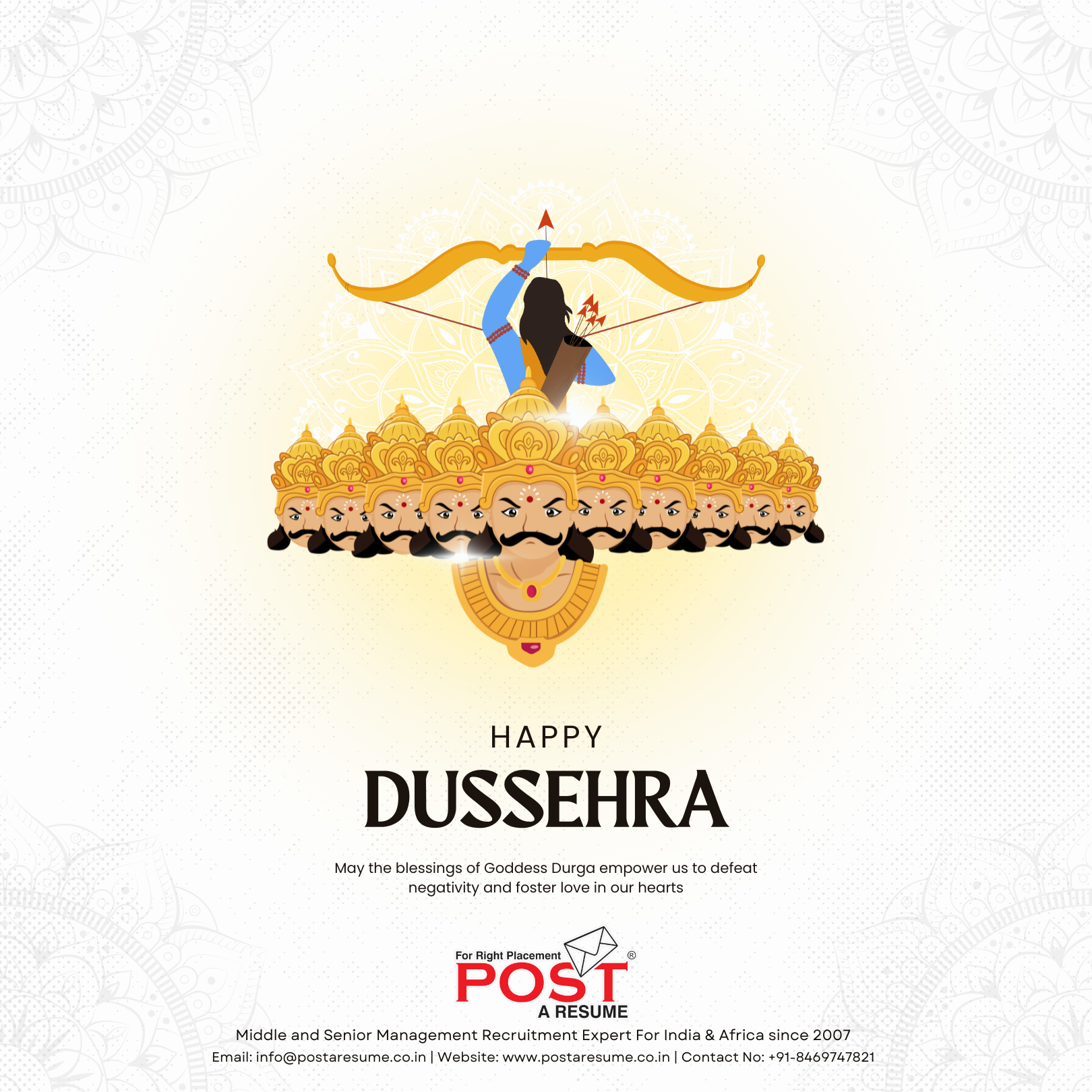 Wishing you a joyful and prosperous Vijayadasami! Happy Dussehra!